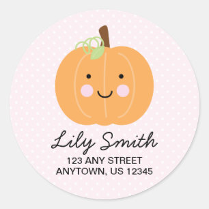 Pink Little Pumpkin Return Address Labels