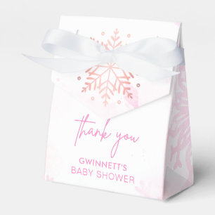 Pink Little Snowflake Girl Baby Shower  Favour Box