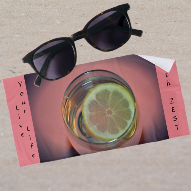 Pink Live Your Life with Zest Beach Towel (Creator Uploaded)