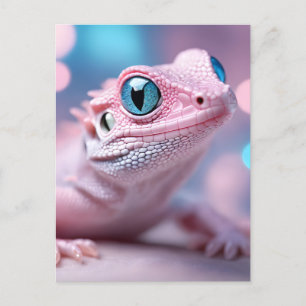 Pink Lizard  Holiday Postcard