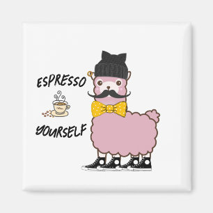 Pink Llama Espresso Yourself Magnet