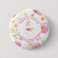 Pink Llama Floral Thanks for Coming Baby Shower