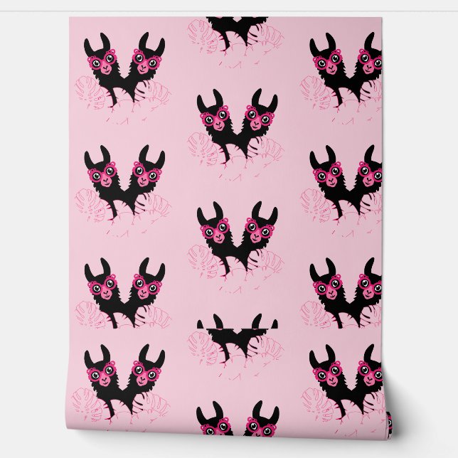 Pink Llama Home Decor Wallpaper (Unrolling)