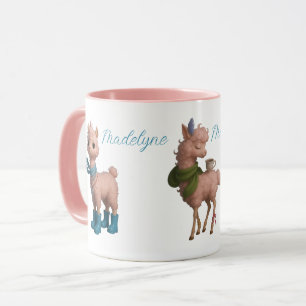 Pink Llamas Personalised Mug