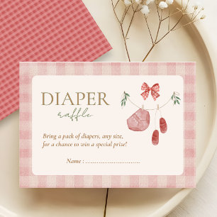Pink Locally Grown Baby Shower diaper raffle Enclosure Card