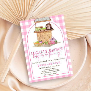 Pink Locally Grown Baby Shower Invitation