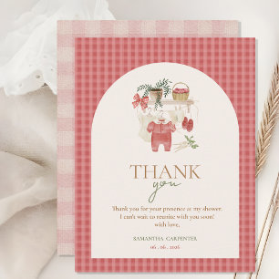 Pink Locally Grown Farmer's Market Baby Shower Thank You Card