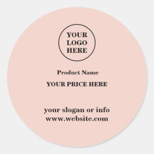 Pink Logo Business Product Price Tag Sticker