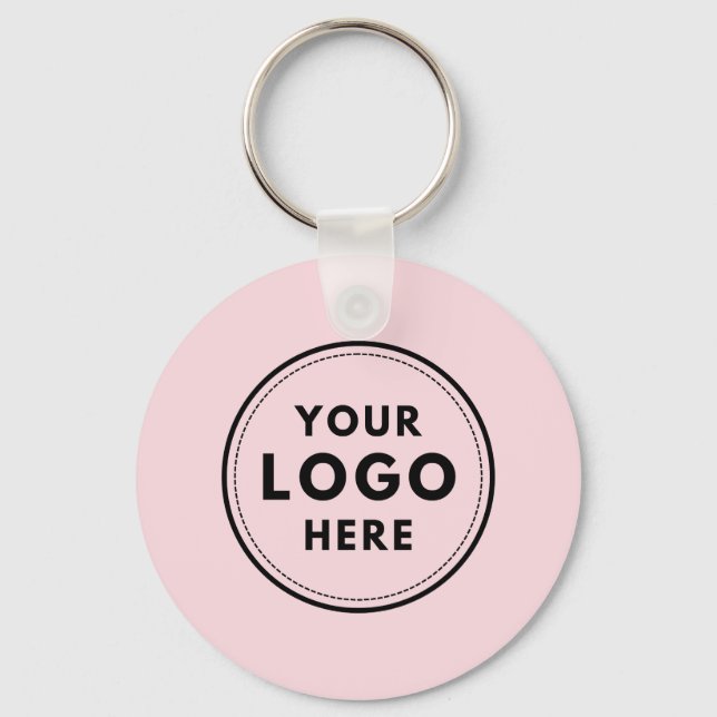 Pink Logo custom professional business Key Ring (Front)