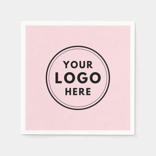 Pink Logo custom professional business Napkin (Front)