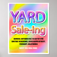 Pink  Logo  Garage Yard Selling Rainbow l