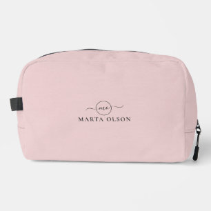 Pink, logo, initials, monogram  dopp kit