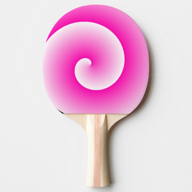 Pink Lollipop Swirl Ping Pong Paddle (Front)