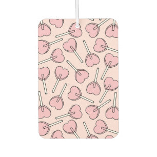 Pink Lollipops, Heart Lollipops, Lollipop Pattern Car Air Freshener