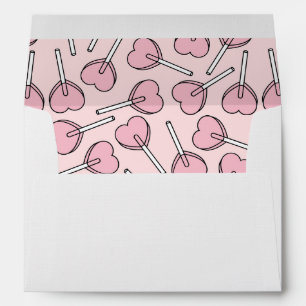 Pink Lollipops, Heart Lollipops, Lollipop Pattern Envelope