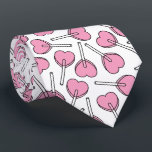 Pink Lollipops, Heart Lollipops, Lollipop Pattern Tie<br><div class="desc">Cute,  fun and adorable pattern with pink lollipops. Modern and trendy gift,  perfect for the candy lover in your life.</div>