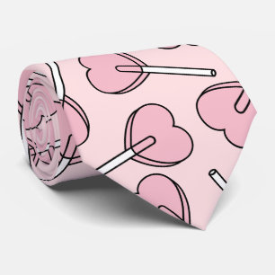 Pink Lollipops, Heart Lollipops, Lollipop Pattern Tie