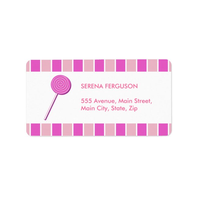 Pink Lollypop Label (Front)