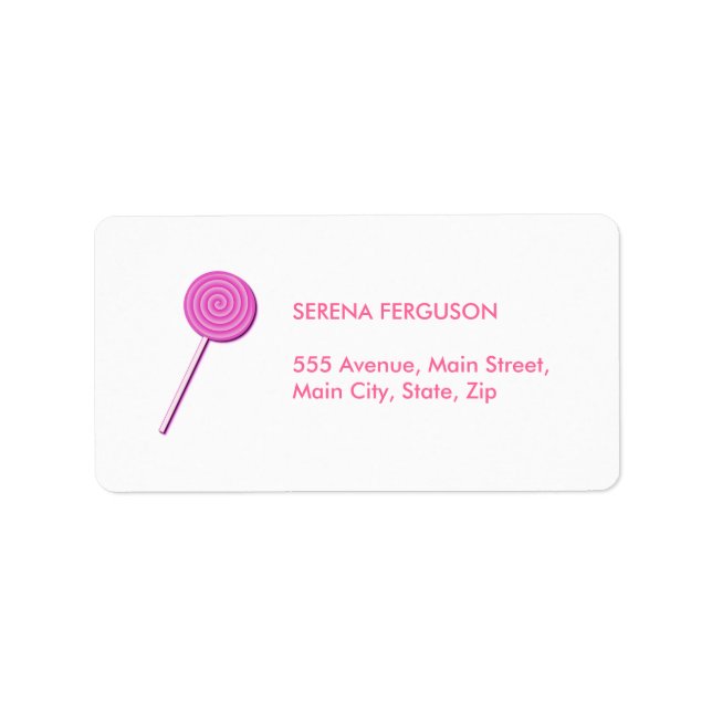 Pink Lollypop Label (Front)