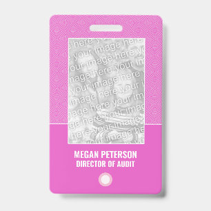 Pink Lollypop Pattern Badge ID Badge