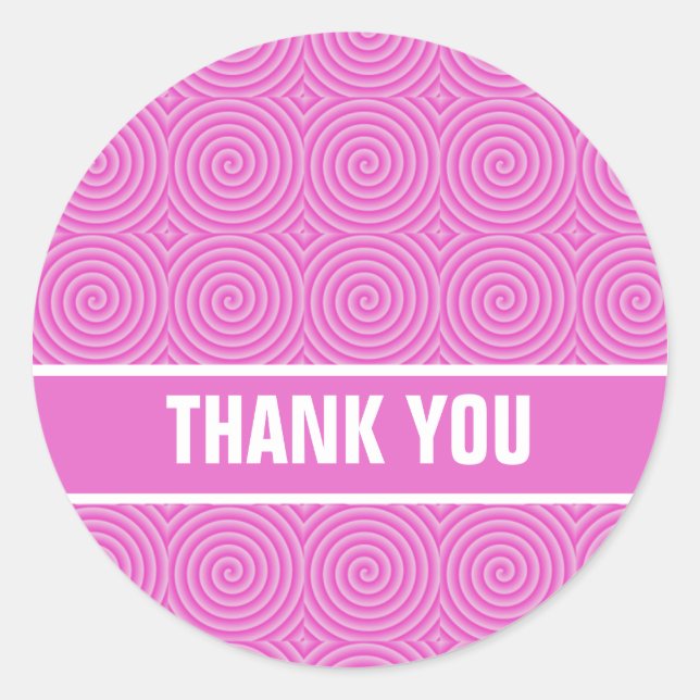 Pink Lollypop Pattern Classic Round Sticker (Front)