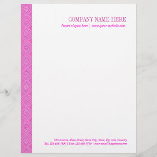 Pink Lollypop Pattern Custom Letterhead