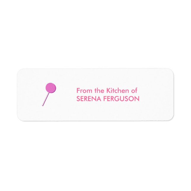 Pink Lollypop Return Address Label (Front)