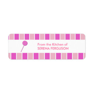 Pink Lollypop Return Address Label