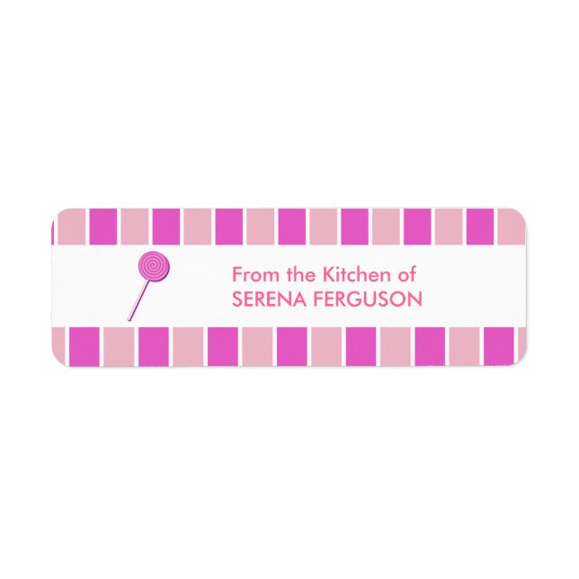 Pink Lollypop Return Address Label (Front)