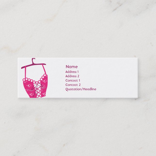 Pink Longlinebra - Skinny Mini Business Card (Front)