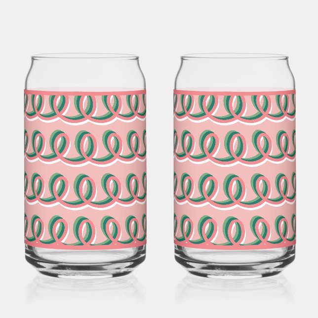 Pink Loops Soda Glass (Front)