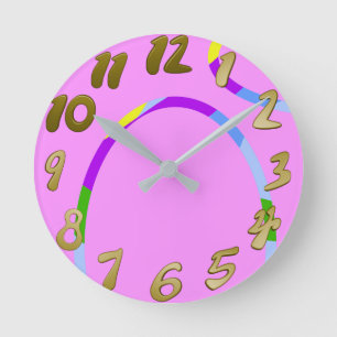 Pink Loops Wall Clock
