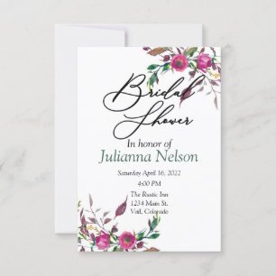 Pink loose floral invitation