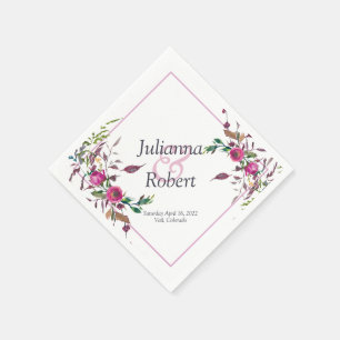 Pink loose floral napkins