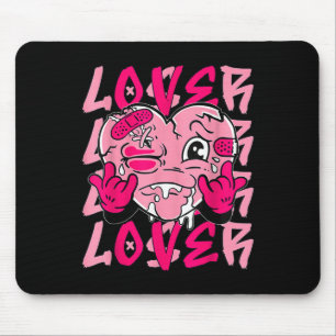 Pink Loser Lover Pink Drip Heart Matching Tee For Mouse Pad