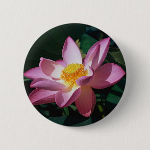 Pink Lotus 6 Cm Round Badge