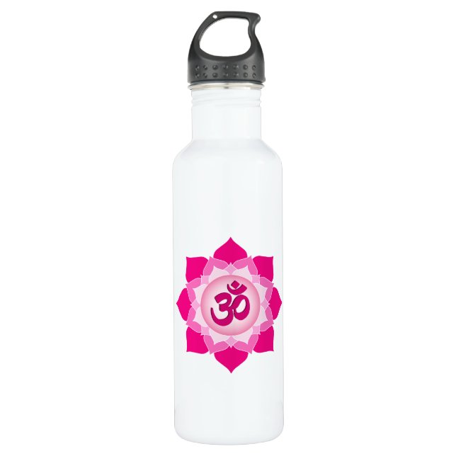 Pink lotus 710 ml water bottle (Front)