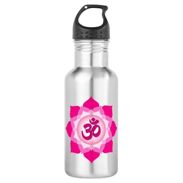 Pink lotus 710 ml water bottle (Front)