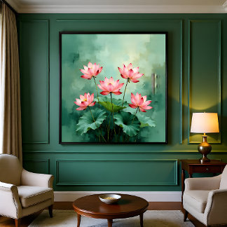 Pink Lotus Artwork Poster
