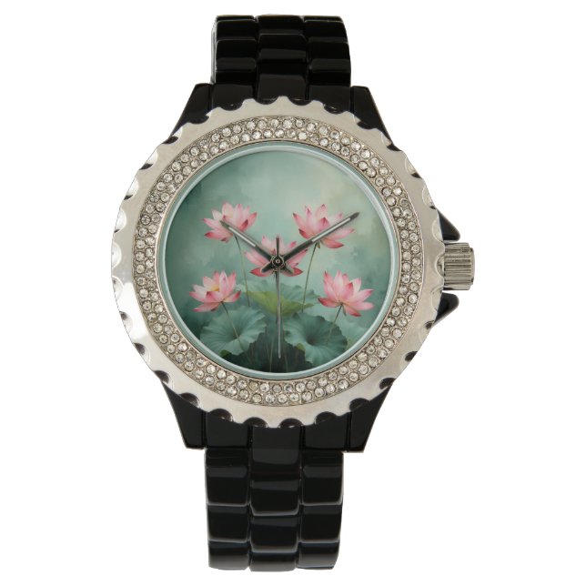 Pink Lotus Artwork  Watch (Front)