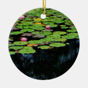 pink lotus black ceramic tree decoration