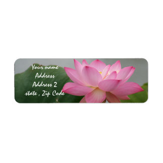 Pink Lotus Blossom Return Address Label
