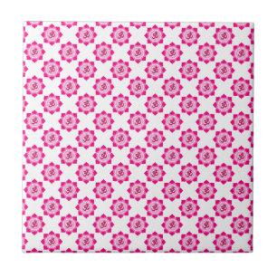 Pink lotus ceramic tile