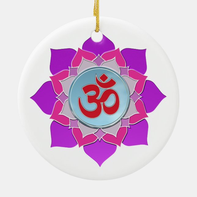 Pink lotus ceramic tree decoration (Back)