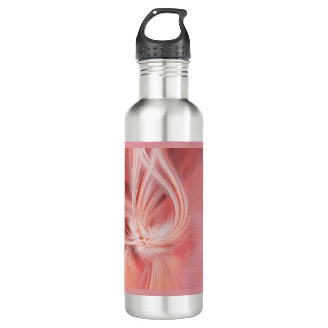 Pink Lotus Elegant Modern Minimalist Abstract Art 710 Ml Water Bottle (Front)