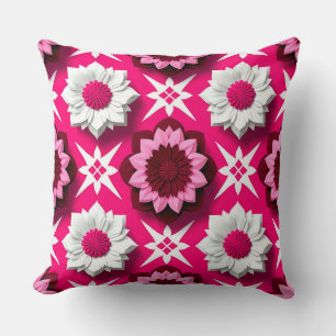 Pink Lotus Floral Pattern For Calm Home Decor Cushion