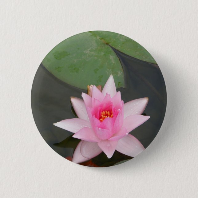 Pink Lotus Flower 6 Cm Round Badge (Front)