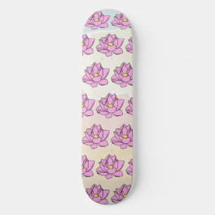 Pink Lotus Flower Art  Skateboard