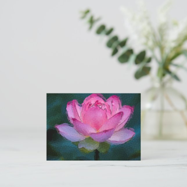 Pink Lotus Flower Card (Standing Front)