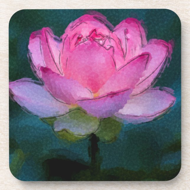 Pink Lotus Flower Coaster (Front)